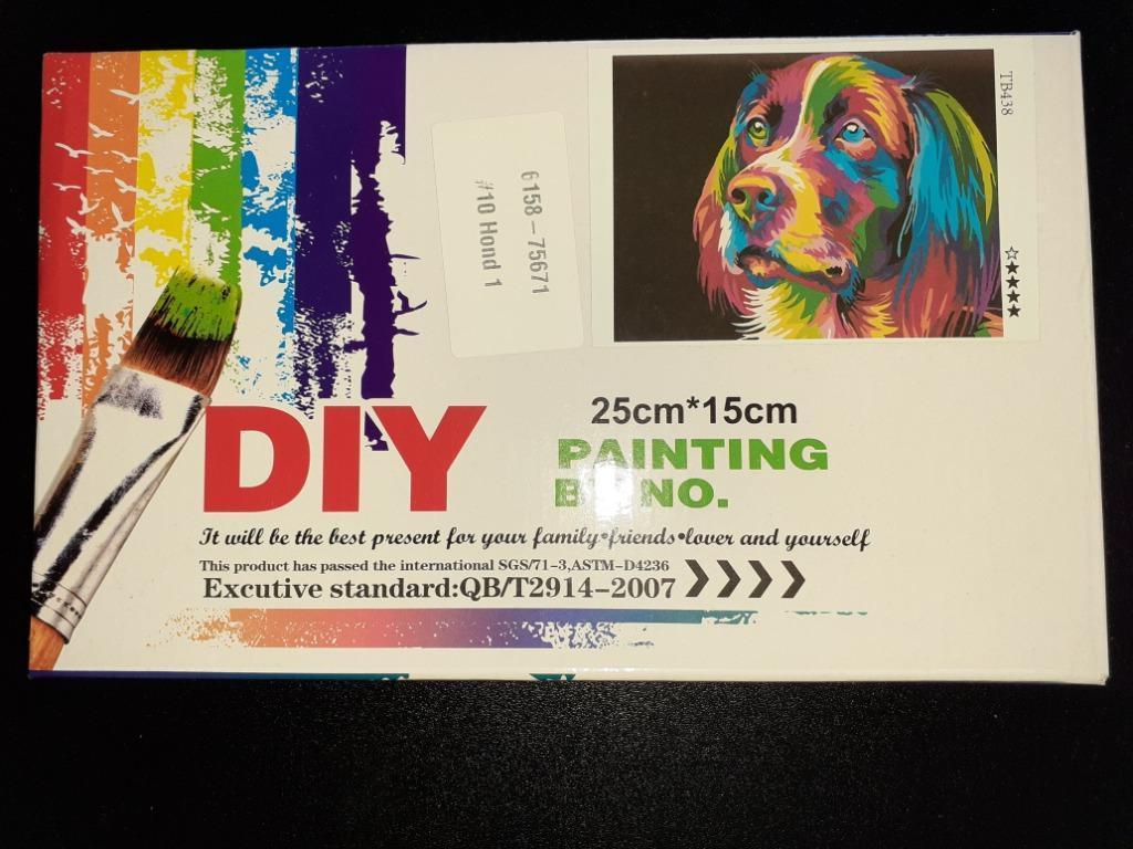 DIY schilderen op nummer: Hond 25x15cm, Hobby en Vrije tijd, Schilderen, Ophalen of Verzenden, Nieuw, Schilderen op nummer