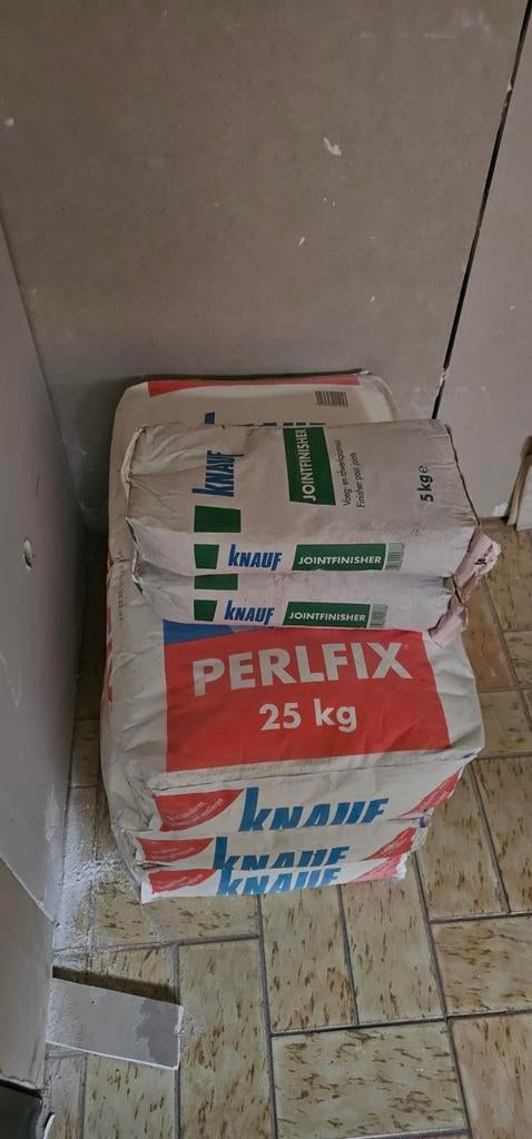 3x Knauff Perlfix 25kg en 2x Knauff Jointfinisher 10kg, Ophalen