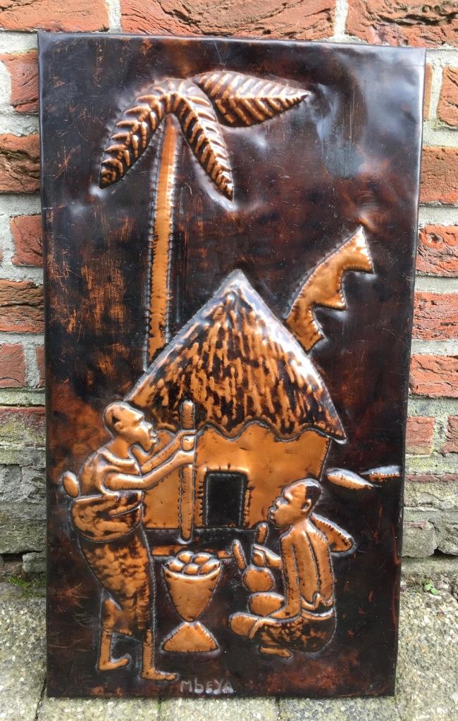 Kunst uit Tanzania in rood koper, Antiek en Kunst, Kunst | Niet-Westerse kunst, Ophalen of Verzenden