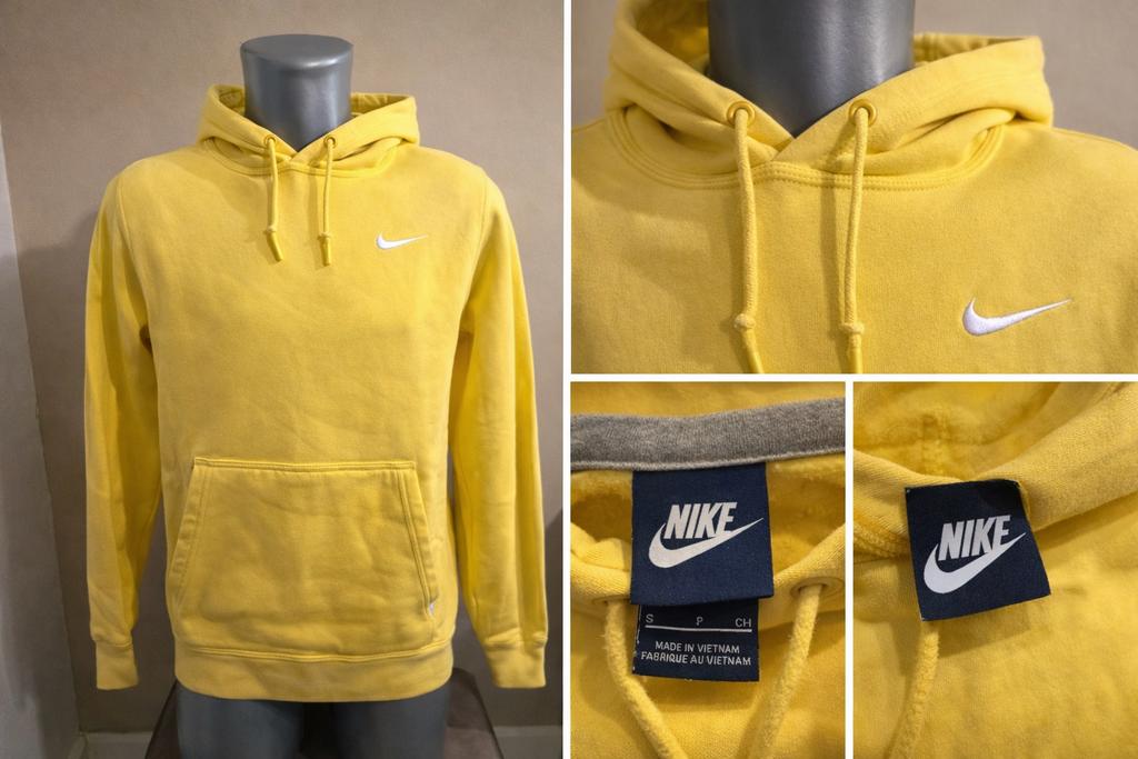 Sweat à capuche Nike jaune avec logo — S, Envoi, Comme neuf, Taille 46 (S) ou plus petite, Blanc