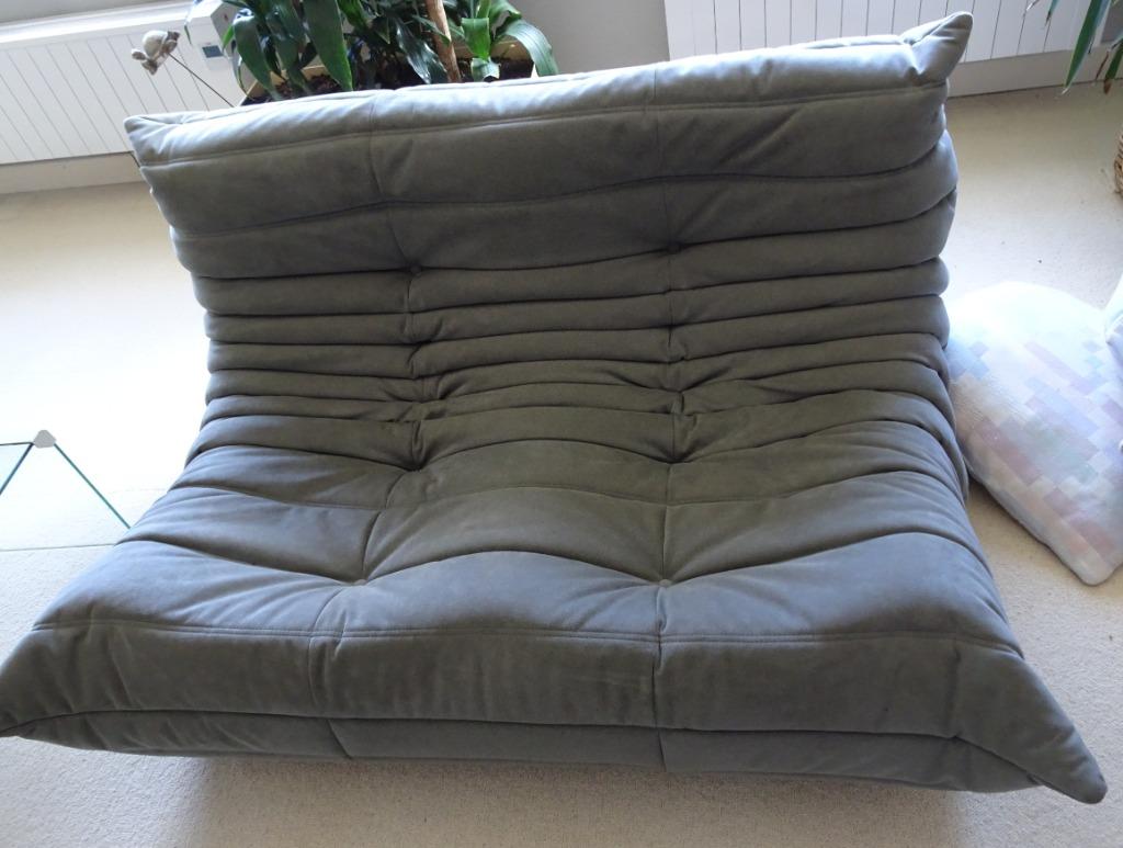 Togo Ligne Roset grijze bank, Ophalen, Design, 75 tot 100 cm, Zo goed als nieuw