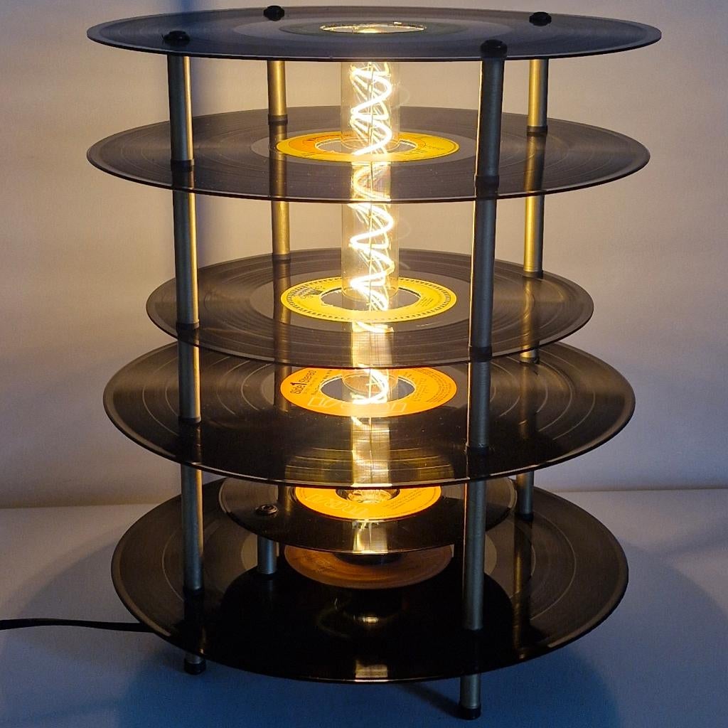 Retro VinylLight Tafellamp 12/10/7 inch (gold  brushed), Cd's en Dvd's, Ophalen of Verzenden, Zo goed als nieuw, 12 inch