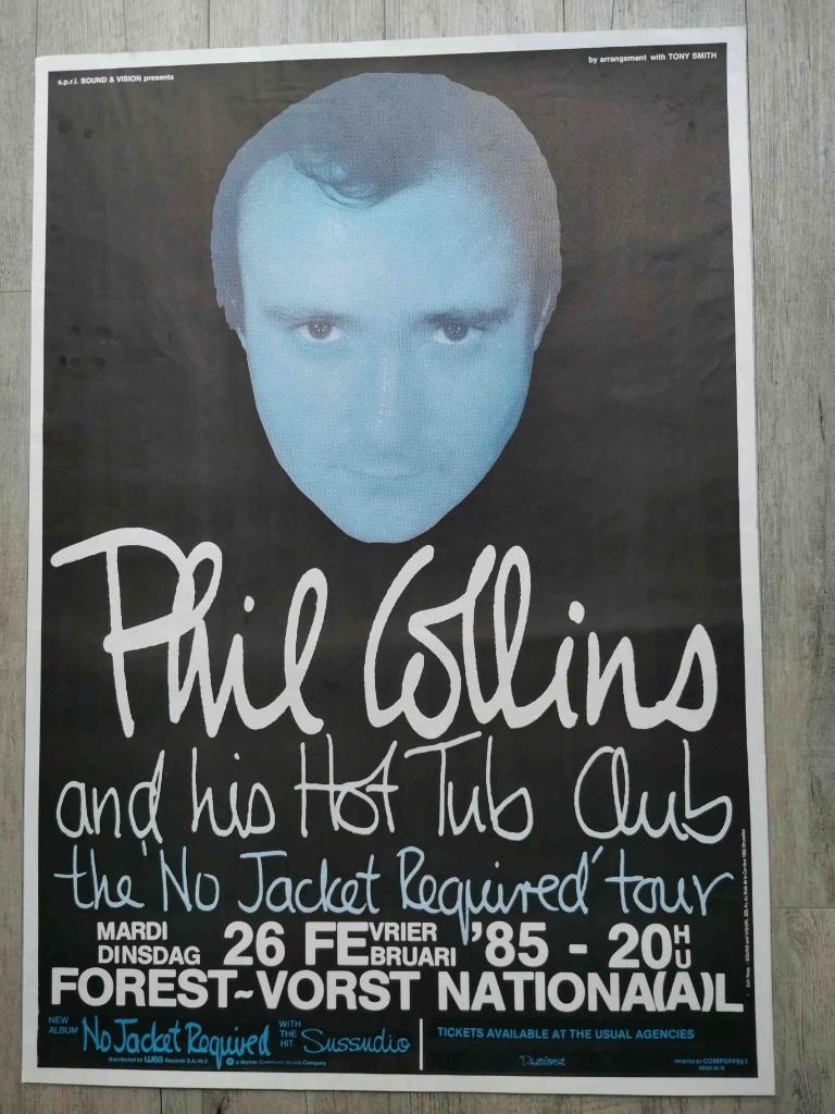 PHIL COLLINS - ORIGINELE POSTER - 70/100 CM, Rechthoekig Staand, Deurposter of groter, Ophalen of Verzenden, Zo goed als nieuw