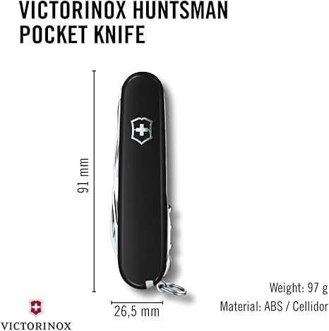 Zwitserse zakmes | Victorinox | Zwart | GRATIS LEVERING, -, Verzenden, VICTORINOX, -