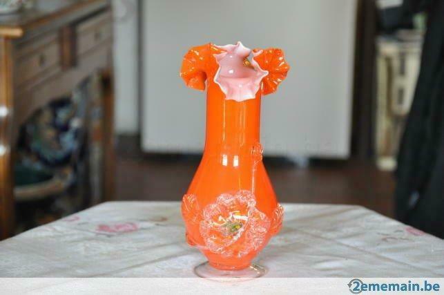 vase orange murano au macaron