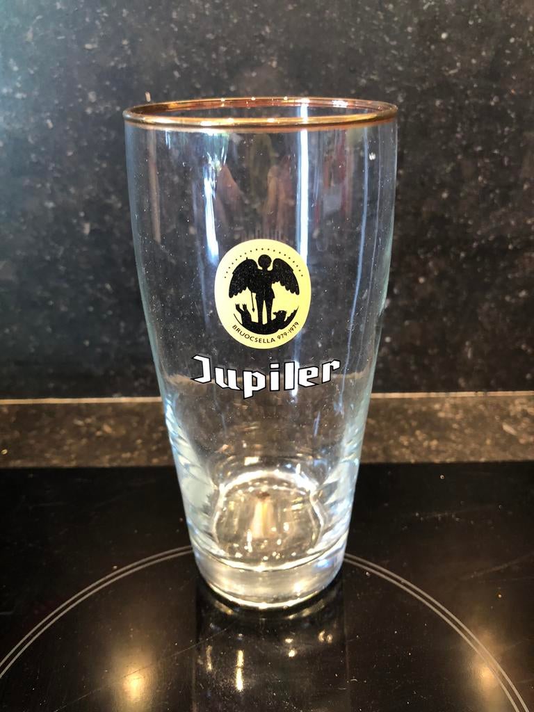 verre Jupiler 25 cl - brucosella 979-1979  1000ans bruxelles, Enlèvement ou Envoi, Utilisé, Verre ou Verres, Jupiler