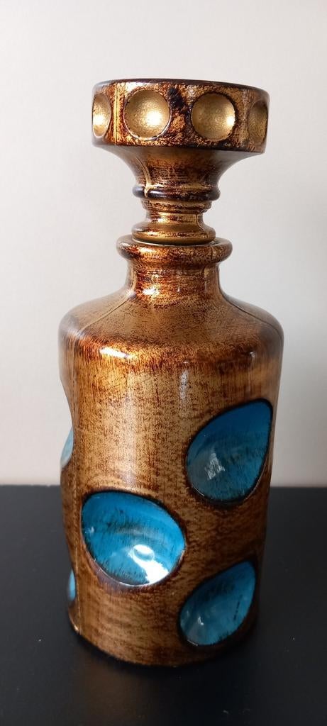 Glazen fles met deksel van Empoli Italy, Antiek en Kunst, Ophalen of Verzenden