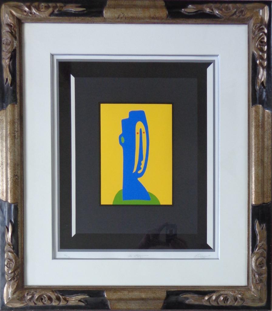 MICHEL HUSS / L' AFRICAINE / KLEURZEEFDRUK / 85x75cm / KADER, Ophalen