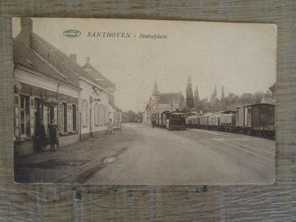 Oude postkaarten Zandhoven met tram, Ophalen of Verzenden, Voertuig