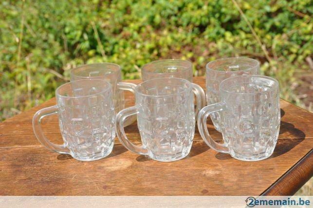 6 chopes en verres, Enlèvement ou Envoi, Utilisé, Verre ou Verres