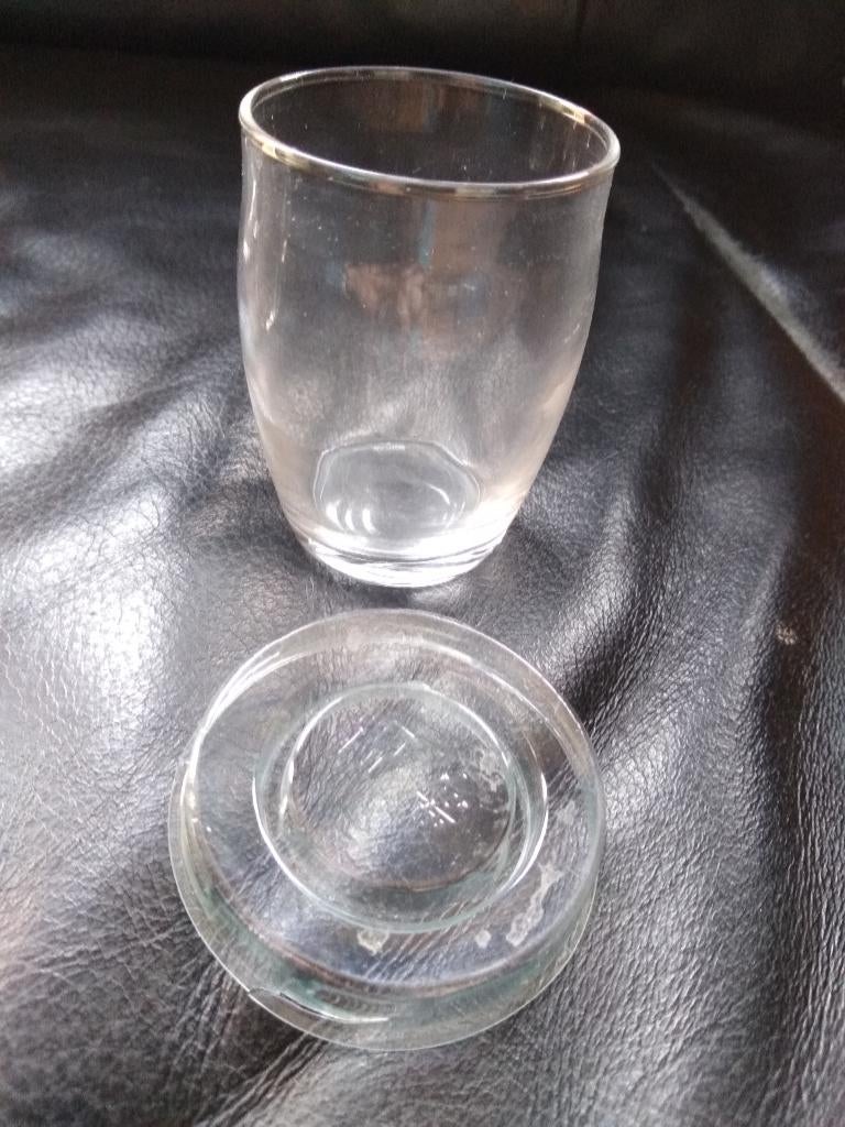 10 glazen potjes voor apero met plastieken deksel - NIEUW, Huis en Inrichting, Ophalen, Nieuw, Glas, Glas of Glazen