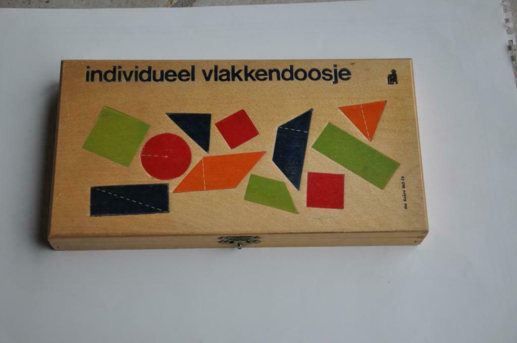 rekendoos breukenleer, VLAKKENDOOS - VINTAGE - ZEER ZELDZAAM, Verzenden, Zo goed als nieuw, Rekenen