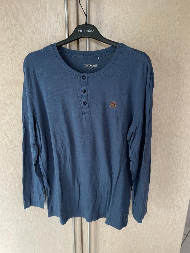 Blauw T-shirt Ayacucho Lange mouwen L, Vêtements | Hommes, Enlèvement ou Envoi, Taille 52/54 (L), Porté, Ayacucho