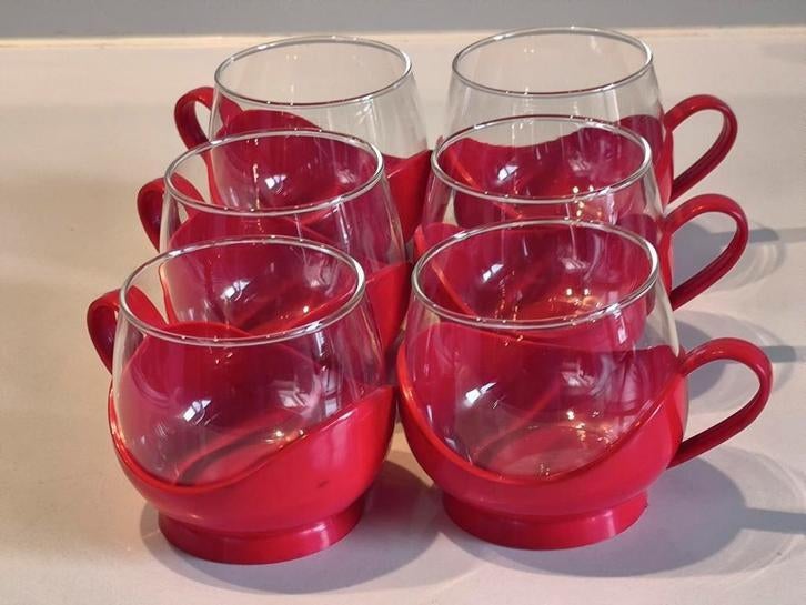 6 vintage Melitta kopjes, jaren 60 -70, Enlèvement ou Envoi