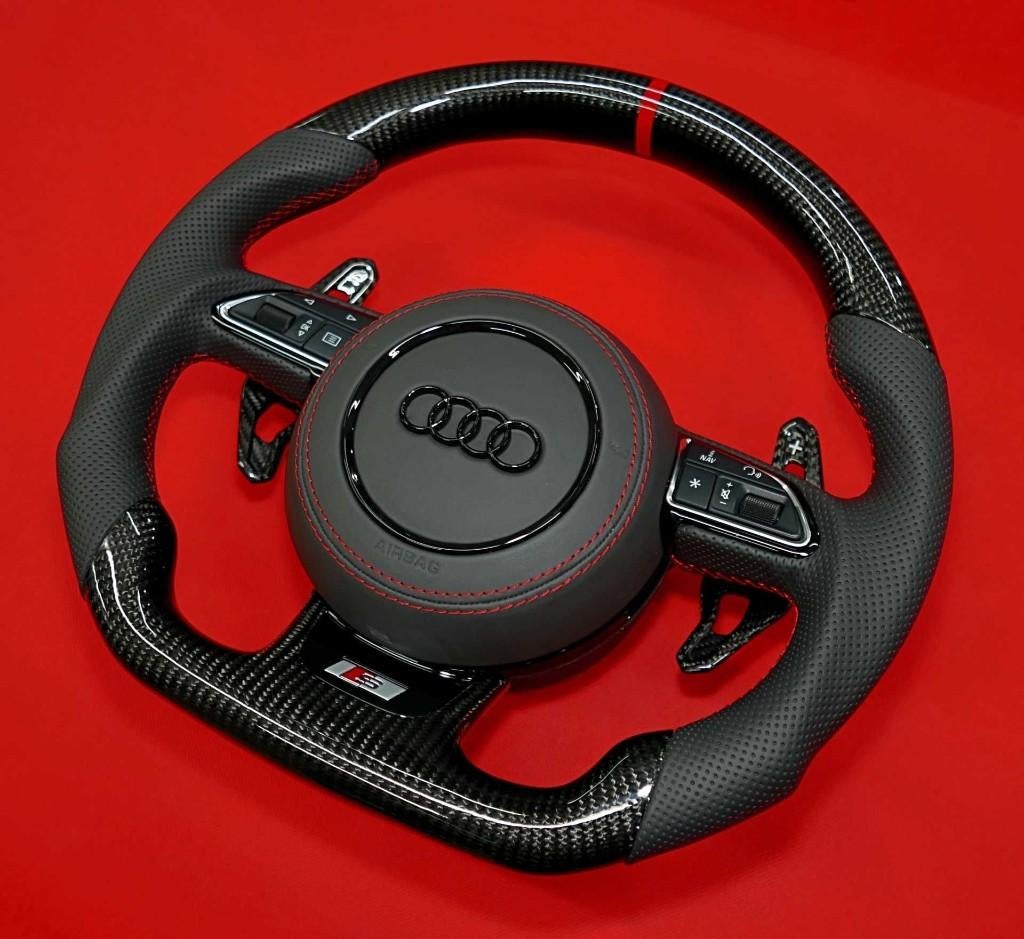 Volant sportif en cuir de carbone Audi complet S RS Upgrade, Enlèvement ou Envoi, Neuf, Audi