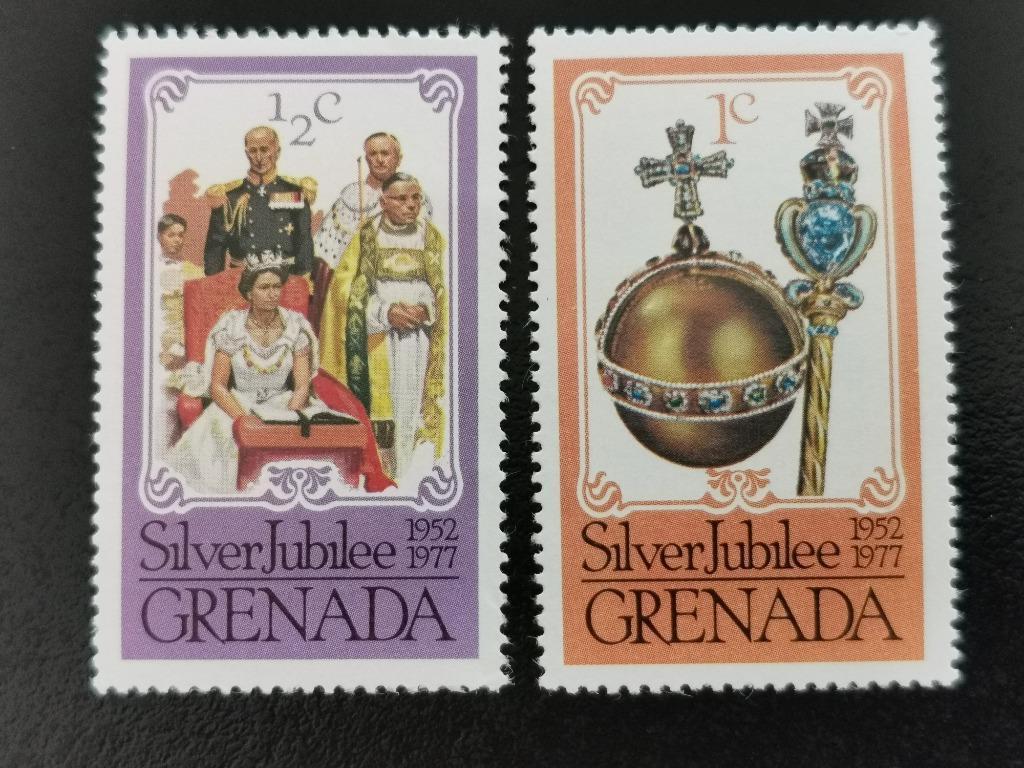 Grenade 1977 - 25 ans de règne de la reine Elisabeth II *, Enlèvement ou Envoi, Non oblitéré, Amérique du Nord