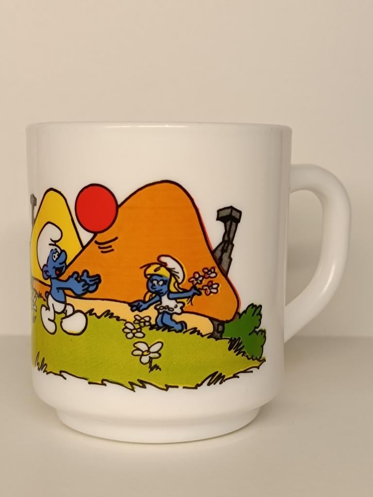 Smurfen Peyo Arcopal 1984 vintage mok, Enlèvement ou Envoi
