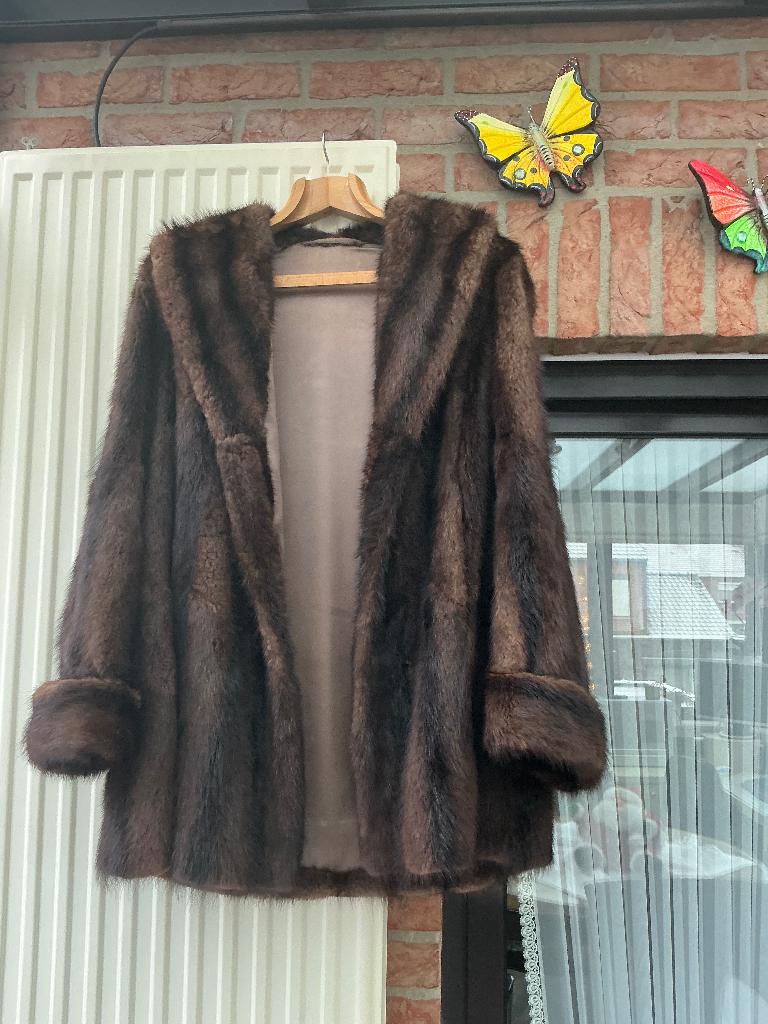 Nertsmantel Vintage, Ophalen of Verzenden, Zo goed als nieuw, Maat 46/48 (XL) of groter, Bruin