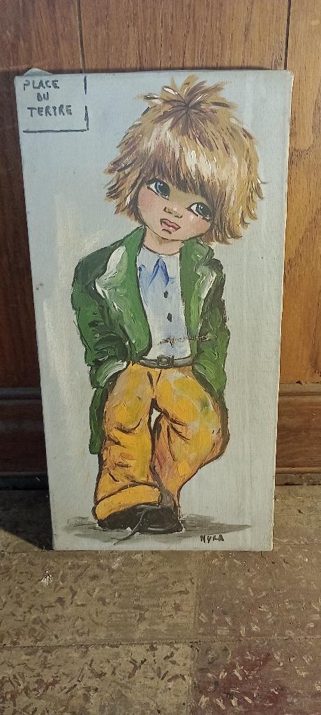 Schilderij op doek gesigneerd MYRA,te restaureren,20x40,n333, Ophalen of Verzenden