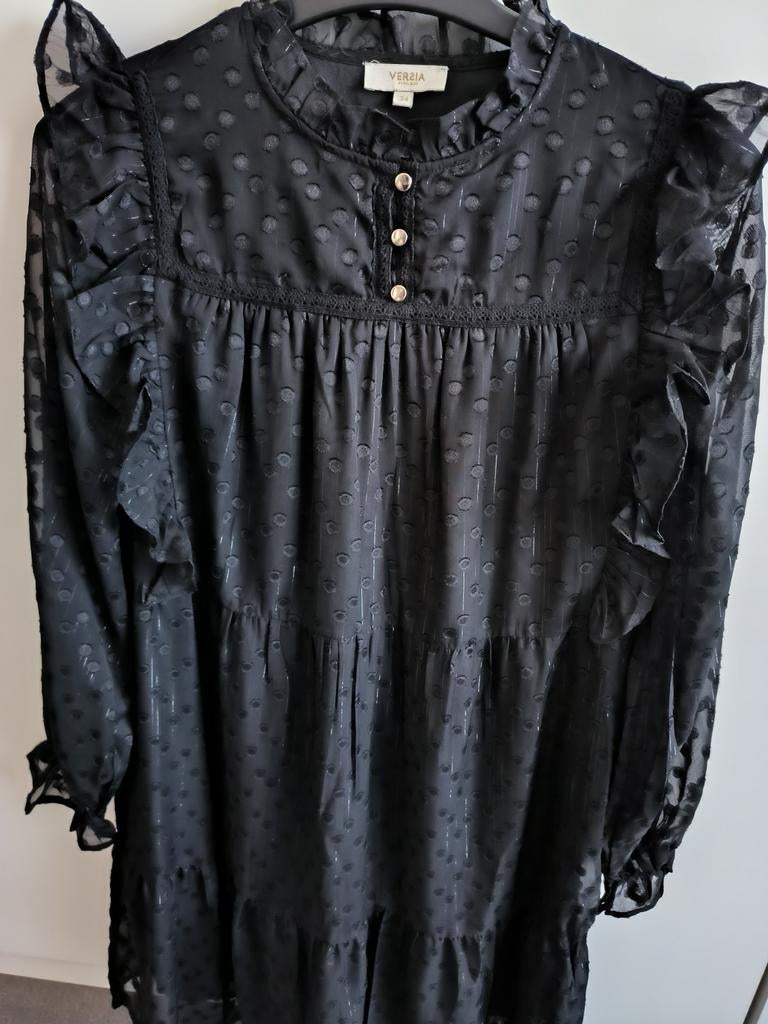 Belle robe noire paillettes taille (34-36) comme neuf, Enlèvement, Comme neuf