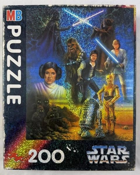 Puzzle Star Wars MB 1994 Glitter Edition 200 pièces vintage, Envoi, Moins de 500 pièces, Comme neuf, Puzzle