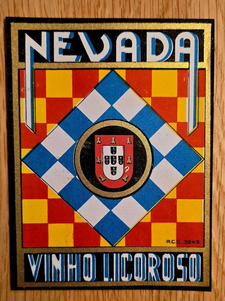 Nevada Vinho Licorso antiek etiket - Label 130, Verzamelen, Biermerken, Overige typen, Ophalen of Verzenden