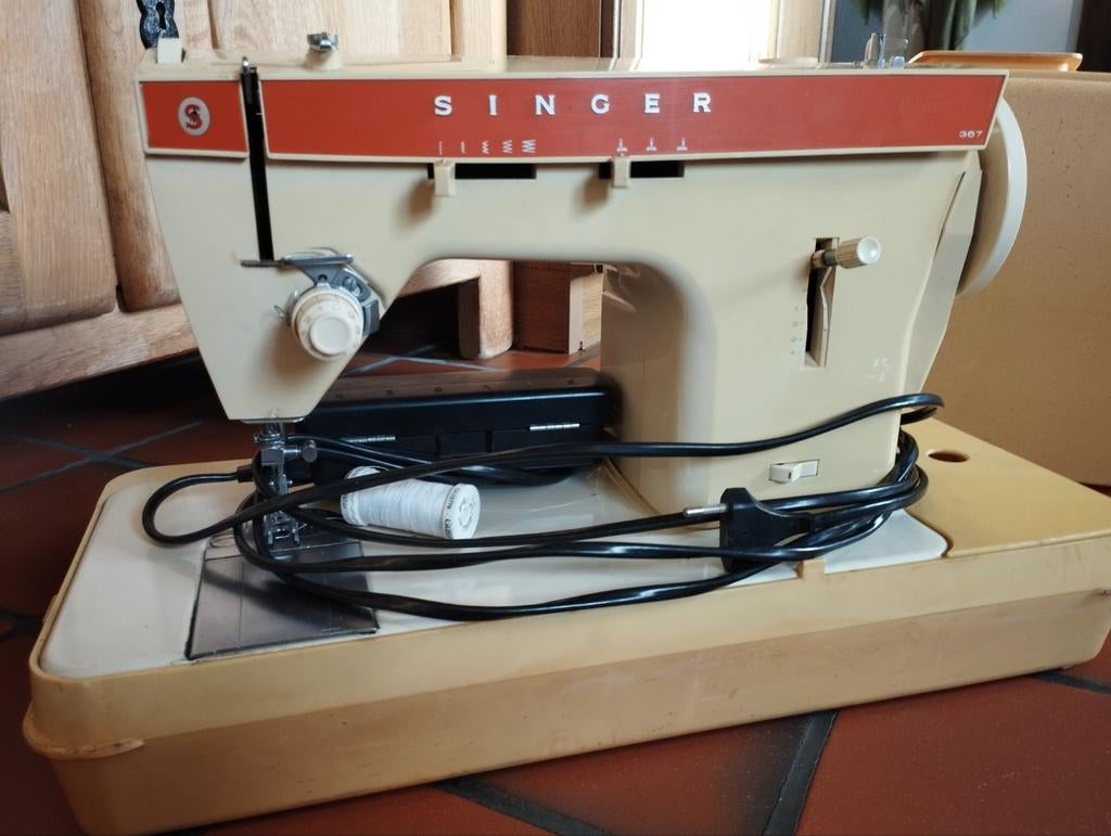 singer naaimachine retro 367 gereviseerd, Ophalen, Gebruikt, Naaimachine, Singer