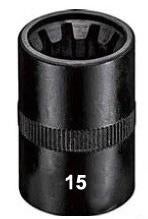 Dopsleutel voor remklauw Porsche 15mm x 10PT , 30mm, Verzenden, Nieuw