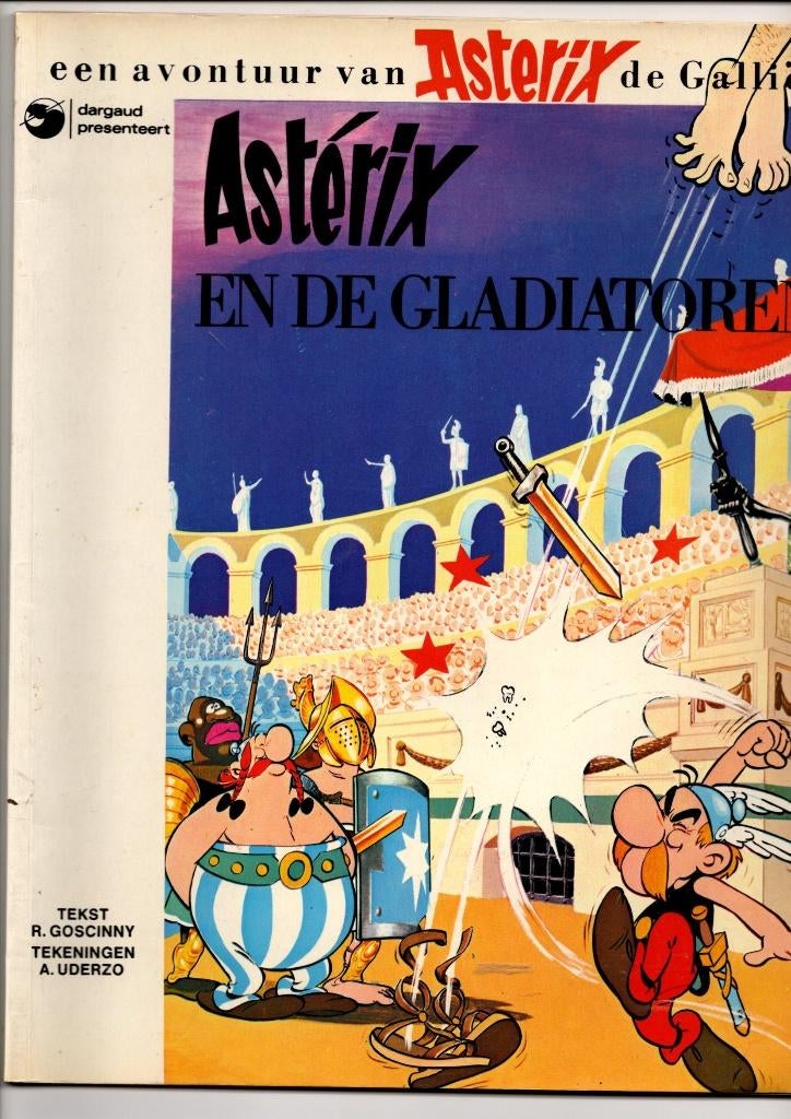 ASTERIX nr.9,en de gladiatoren,1977,DARGAUD, Enlèvement ou Envoi, Utilisé, Goscinny