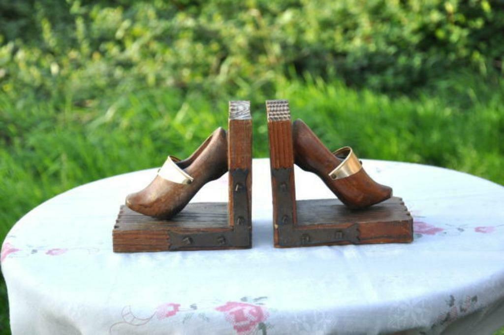 § paire de serre livre en bois sabot, Antiquités & Art, Enlèvement ou Envoi