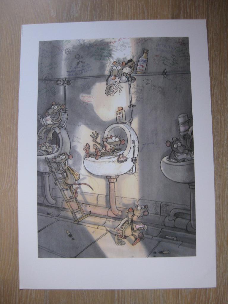 BD Affiche P'Tiluc "Rat's" 2015 format 50 x 70 cm, Une BD, Comme neuf, P'Tiluc, Enlèvement