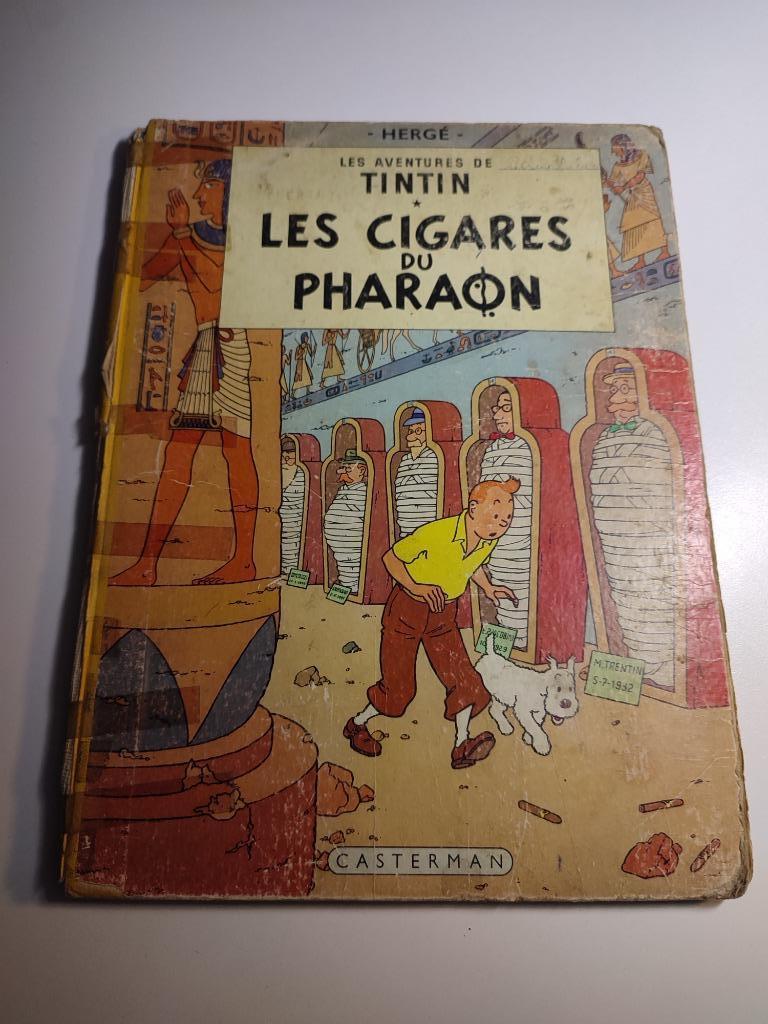 Ancienne BD TINTIN : Les cigares du Pharaon, Une BD, Enlèvement ou Envoi, Utilisé, Hergé