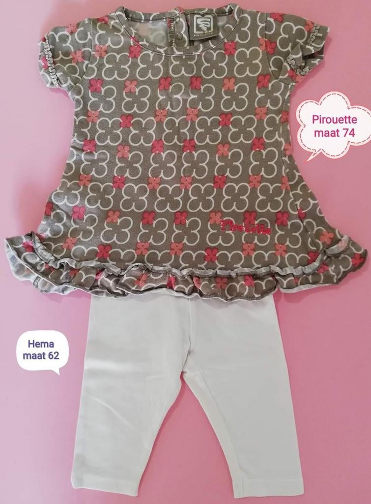 Jurkje/tuniekje Pirouette en legging Hema maat 62, Ophalen of Verzenden, Gebruikt, Pirouette, Meisje