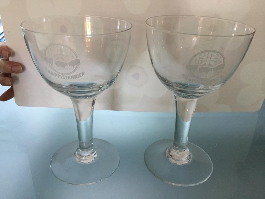 Deux verres trappistes trappistenbier tailles différentes, Ophalen of Verzenden, Zo goed als nieuw