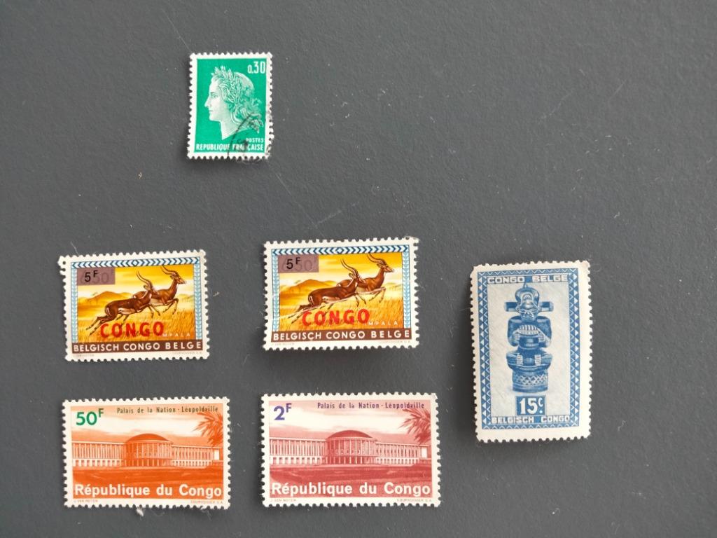 LOT de 5 timbres de république du congo, Timbres & Monnaies, Enlèvement ou Envoi, Non oblitéré