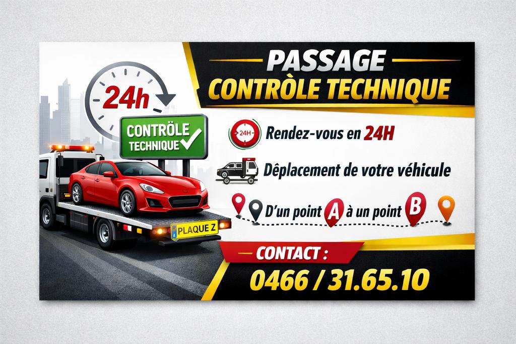 PLAQUE Z LOCATION / CONTRÔLE TECHNIQUE !! H24 04/66.31.65.10, Tickets & Billets
