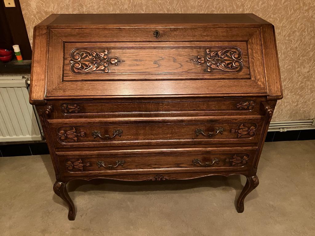 Massief eiken secretaire in perfecte staat, Enlèvement, Utilisé
