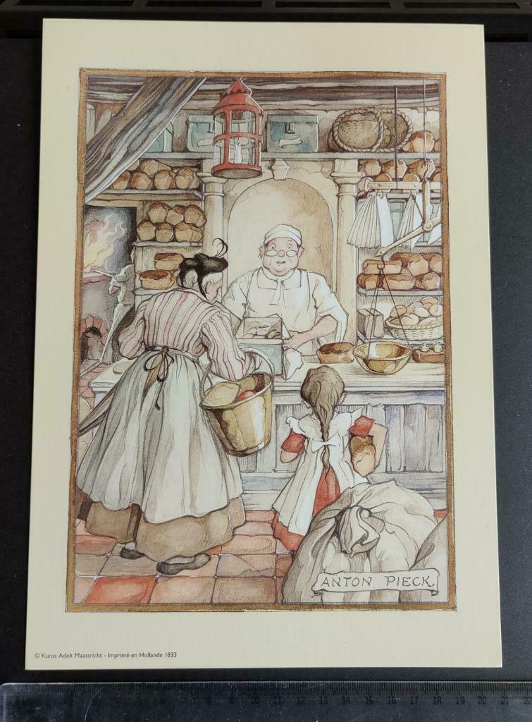 Anton Pieck bakker 21 cm x 29.5 Cm niet ingekaderd, Verzenden, Nieuw, Gebouw, Prent