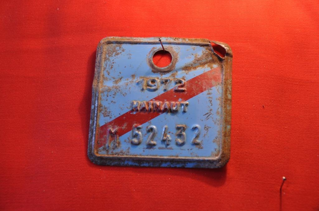 §  plaque velomoteur hainaut 1972, Enlèvement ou Envoi, Utilisé