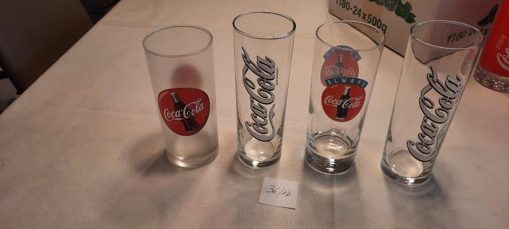 Vintage coca-cola glazen, Ophalen of Verzenden, Gebruikt, Frisdrankglas