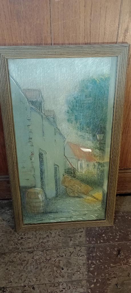 Dessin pastel signé, 30x53, n71, Enlèvement ou Envoi