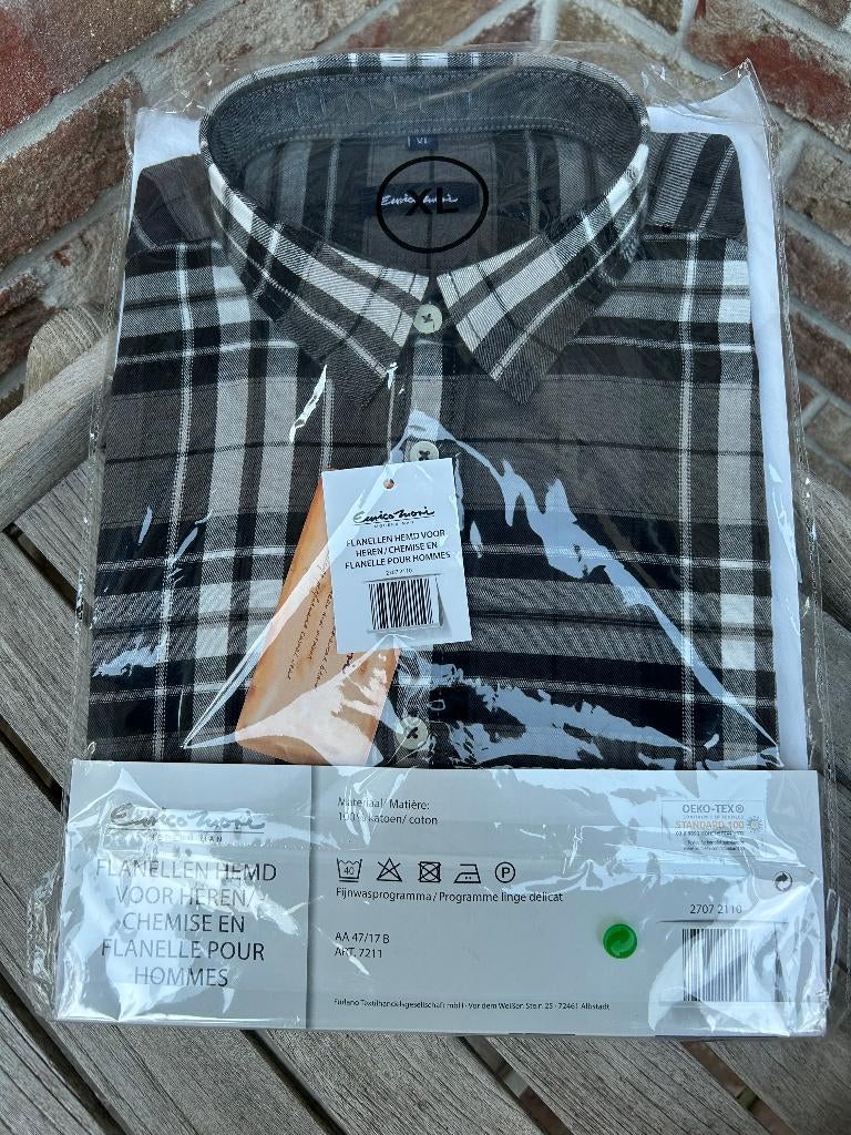 NIEUW FLANELLEN HEMD XL, Kleding | Heren, Overhemden, Ophalen of Verzenden, Nieuw, Wit