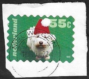 1 Postzegel Nederland 1999 Kerstzegels Hond, Ophalen of Verzenden, Na 1940, Gestempeld