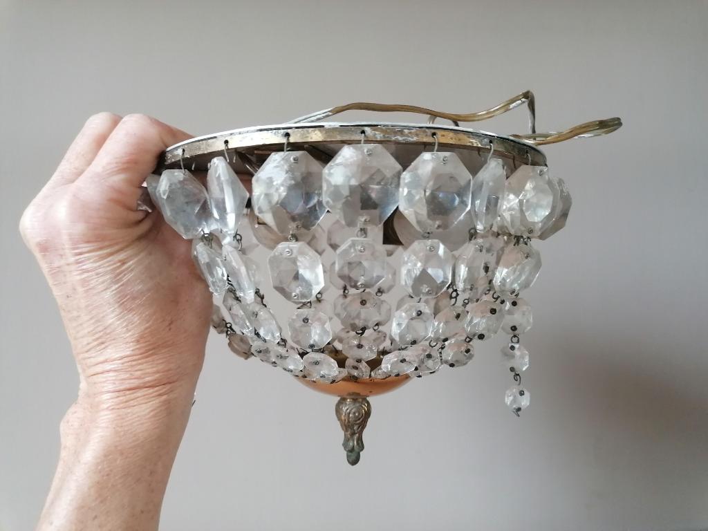 Magnifique plafonnier en cristal avec verre véritable, Antiquités & Art, Enlèvement
