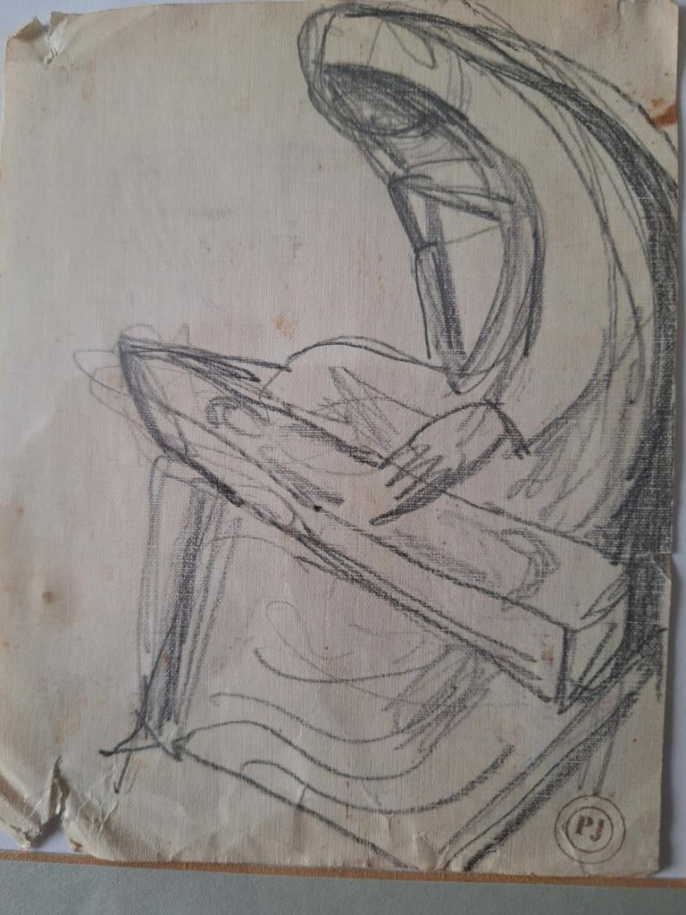 Tekening van Paul Joostens Voorovergebogen vrouw, Ophalen of Verzenden