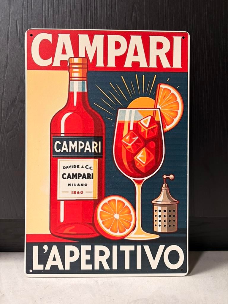 Retro Reclamebord Campari, Verzamelen, Merken en Reclamevoorwerpen, Ophalen of Verzenden, Nieuw, Reclamebord