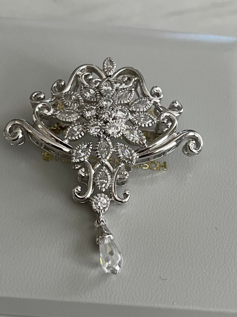 Zilveren broche 925, Bijoux, Sacs & Beauté, Broches, Enlèvement ou Envoi, Comme neuf, Argent