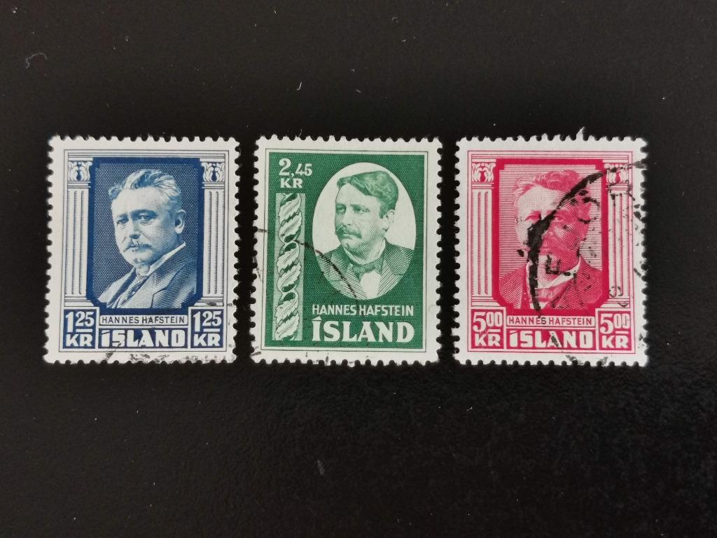 Ijsland 1954 - Hannes Hafstein, premier, Ophalen of Verzenden, IJsland, Gestempeld