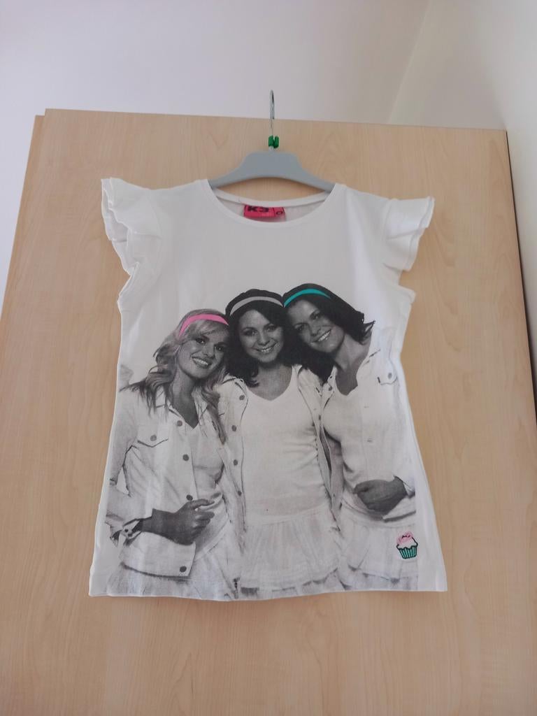 Wit t-shirt K3 Karen, Kristel, Josje, zeer goede staat, Verzamelen, Ophalen of Verzenden, Zo goed als nieuw, Kleding