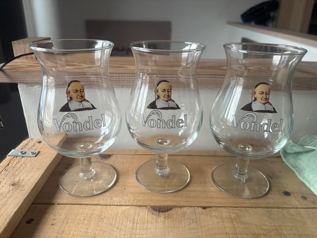 Vondel, Verzamelen, Biermerken, Zo goed als nieuw, Glas of Glazen, Overige merken, Ophalen of Verzenden